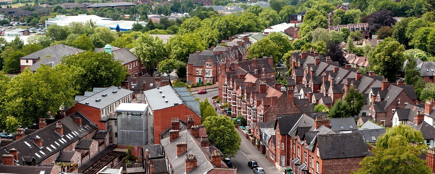 Landlords insurance: A housing estate made-up of semi-detached houses.